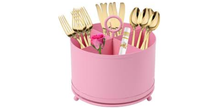Effortless Organization with 360° Rotating Utensil Caddy