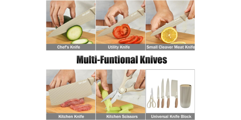 Wiztoynia 6-Piece Khaki Kitchen Knife Set Review